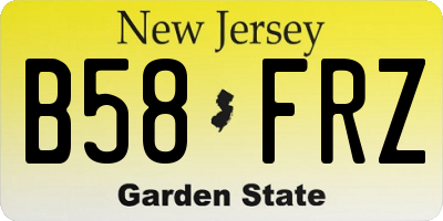 NJ license plate B58FRZ