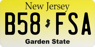 NJ license plate B58FSA