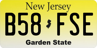 NJ license plate B58FSE