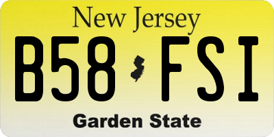 NJ license plate B58FSI