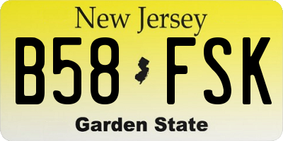 NJ license plate B58FSK