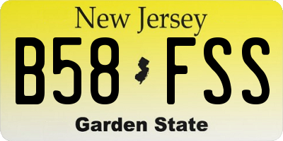 NJ license plate B58FSS