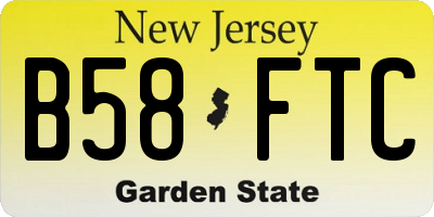 NJ license plate B58FTC