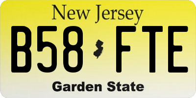 NJ license plate B58FTE