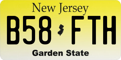 NJ license plate B58FTH
