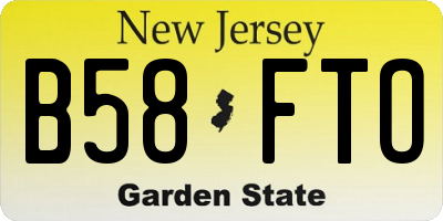 NJ license plate B58FTO