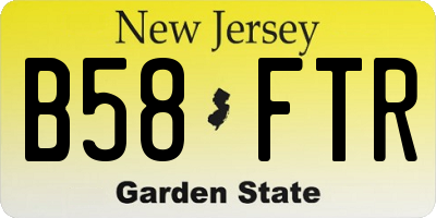 NJ license plate B58FTR