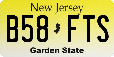 NJ license plate B58FTS
