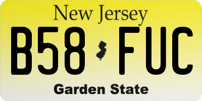 NJ license plate B58FUC