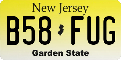 NJ license plate B58FUG