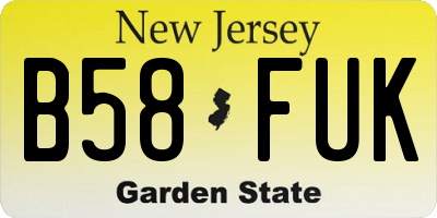 NJ license plate B58FUK