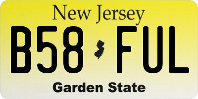 NJ license plate B58FUL