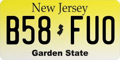 NJ license plate B58FUO