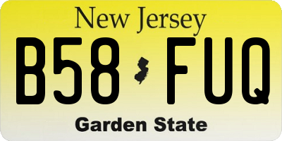 NJ license plate B58FUQ
