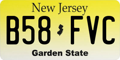 NJ license plate B58FVC