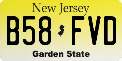 NJ license plate B58FVD