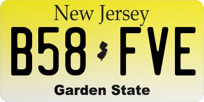 NJ license plate B58FVE