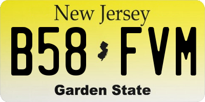 NJ license plate B58FVM