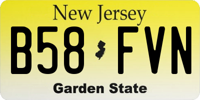 NJ license plate B58FVN