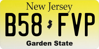 NJ license plate B58FVP