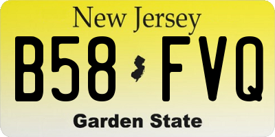 NJ license plate B58FVQ