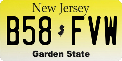 NJ license plate B58FVW