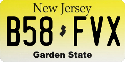 NJ license plate B58FVX