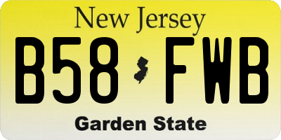 NJ license plate B58FWB