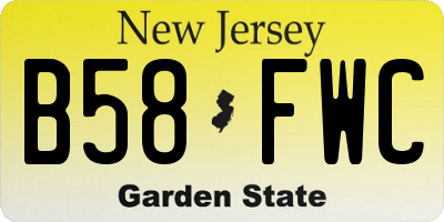 NJ license plate B58FWC