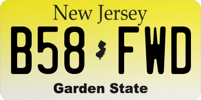 NJ license plate B58FWD