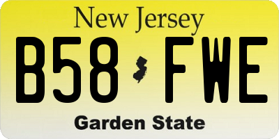 NJ license plate B58FWE