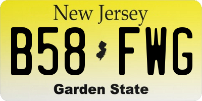NJ license plate B58FWG