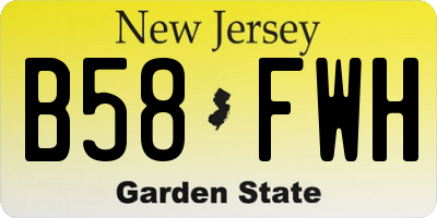 NJ license plate B58FWH