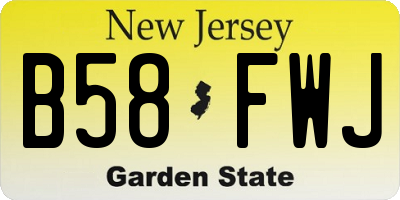 NJ license plate B58FWJ