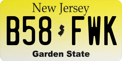 NJ license plate B58FWK