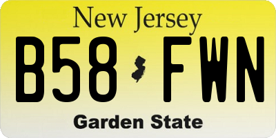 NJ license plate B58FWN