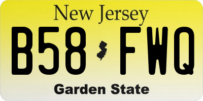 NJ license plate B58FWQ