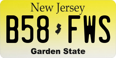 NJ license plate B58FWS