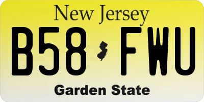 NJ license plate B58FWU