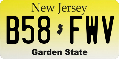 NJ license plate B58FWV
