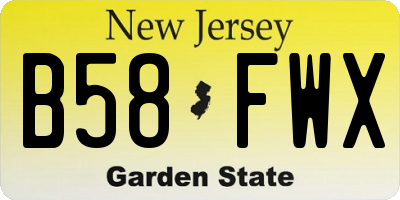 NJ license plate B58FWX