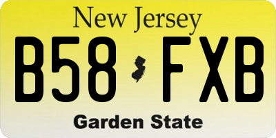 NJ license plate B58FXB