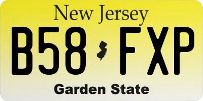 NJ license plate B58FXP
