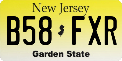 NJ license plate B58FXR