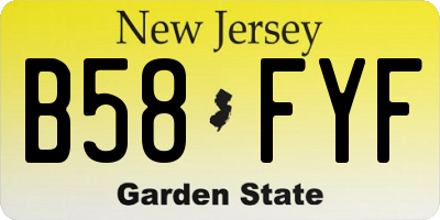 NJ license plate B58FYF