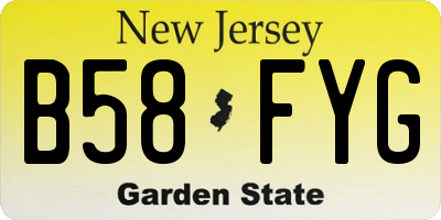 NJ license plate B58FYG