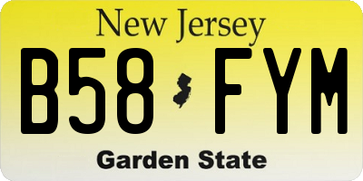 NJ license plate B58FYM