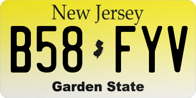 NJ license plate B58FYV