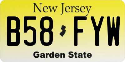 NJ license plate B58FYW