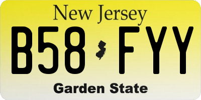 NJ license plate B58FYY
